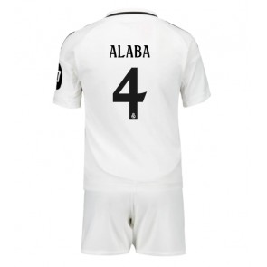 Real Madrid David Alaba #4 Hemmakläder Barn 2024-25 Kortärmad (+ Korta byxor)